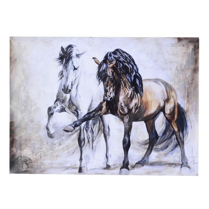 Tableau Toile Cheval Noir Et Or - Impression Artistique, Sans Cadre, Parfait Pour Décoration Murale
