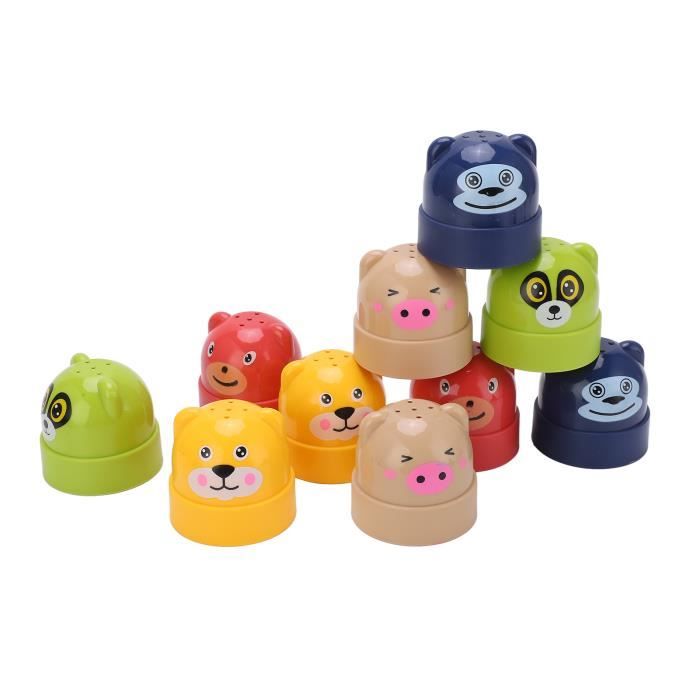 SHSMPXOY 8 PCS Jouet Lapin Empiler, Tasse Empilable Jouet pour Lapinen Plastique sans BPA et sans Danger Accessoire Lapin pour Cacher de La Nourriture Et s'Amuser (Couleur Morandi