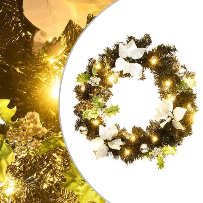 Cadeau de Noël LED - S3 - Polystyrène - Noir/Or - 15/20/25 cm