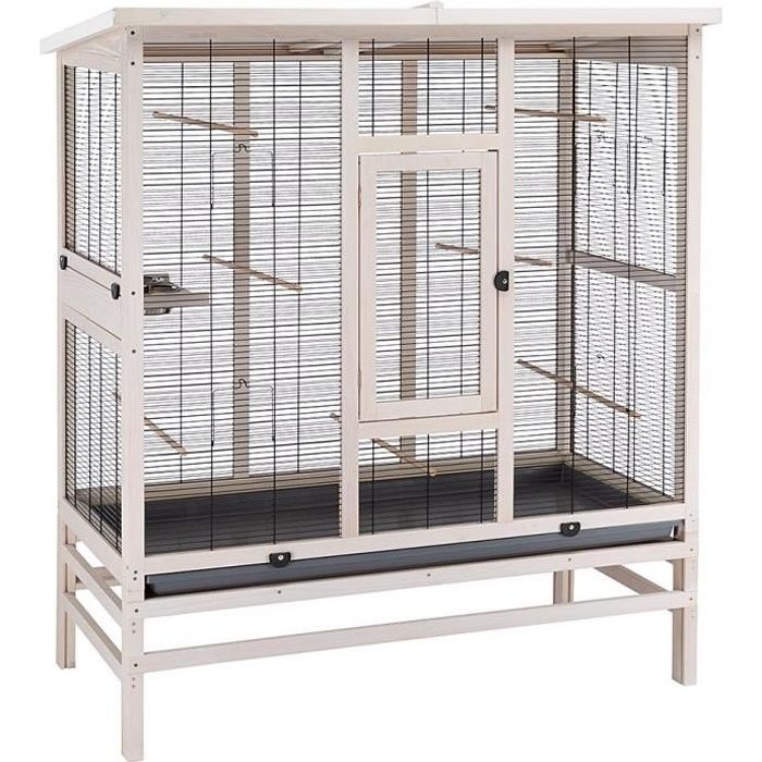 ferplast cage à oiseaux wilma large 131,5 x 67 x 153 cm bois brun