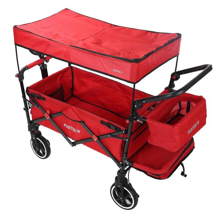 Chariot de transport enfant - Rouge - FUXTEC Premium Cruiser - pliable charge 75 kg