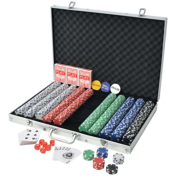 Mallette de poker avec 500 jetons et coffret en aluminium Mallette de poker avec 500 jetons et coffret en aluminium