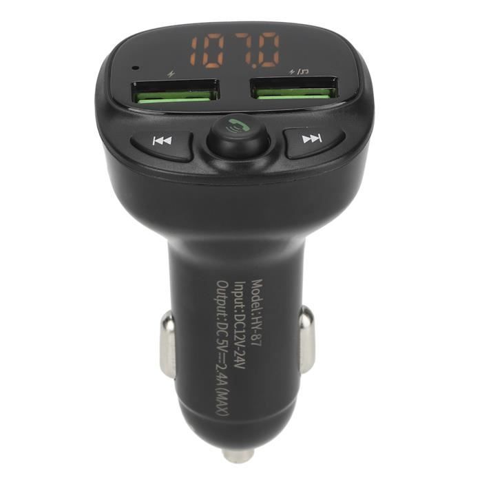 Transmetteur FM Bluetooth 5.0 Pour Voiture - Double Port USB Charge Rapide - Écran LED, Appel Mains Libres, Lecture MP3