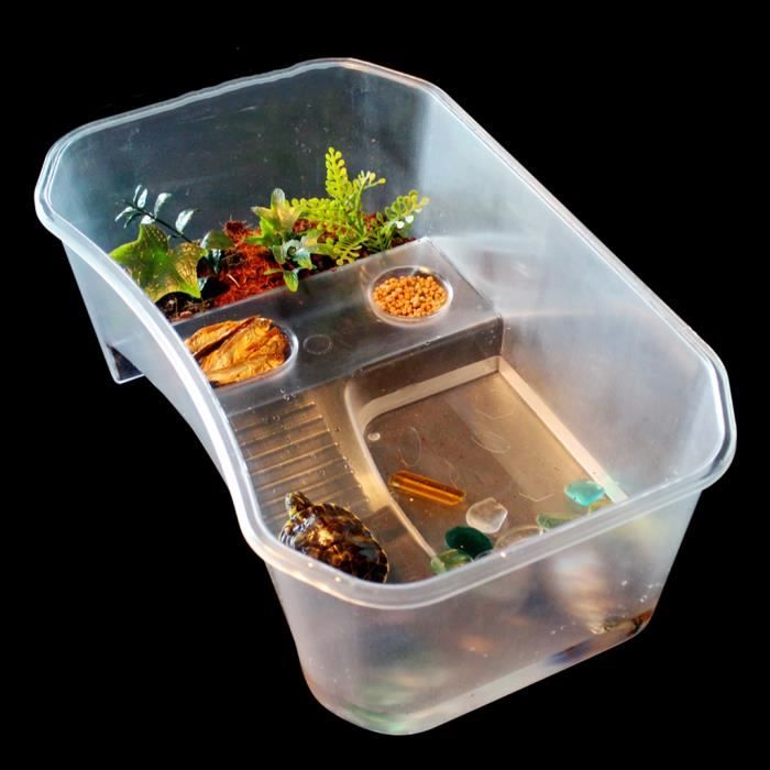 Terrarium en plastique pour tortue - HOMYL - 40x25x14cm - Blanc