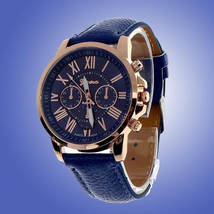 Mode Montre Femme Homme chiffres romains quartz montre Faux quartz