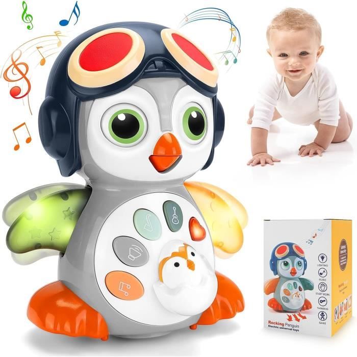 Jouet musical pour bébés de 6 à 12 mois, jouet de Pingouin avec musique et  lumières LED pour développement interactif des enfants - Cdiscount Jeux -  Jouets