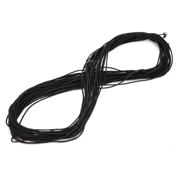Elastique 5mm noir gris, élastique cordon rond, élastique décoratif