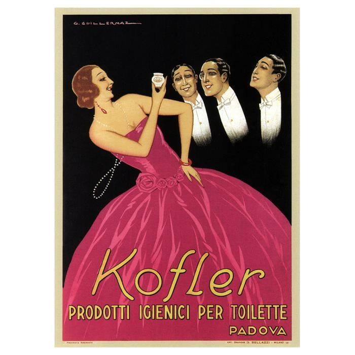 LegendArte - Poster Vintage Pubblicitario La Rinascente. Fiera della Biancheria - Stampa su Tela, Decorazione Parete cm. 50x70