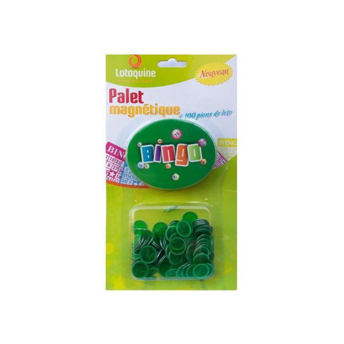 100 pions magnetique de loto vert + ramasse pions vert + trousse bingo 100 pions magnetique de loto vert + ramasse pions vert + trousse bingo