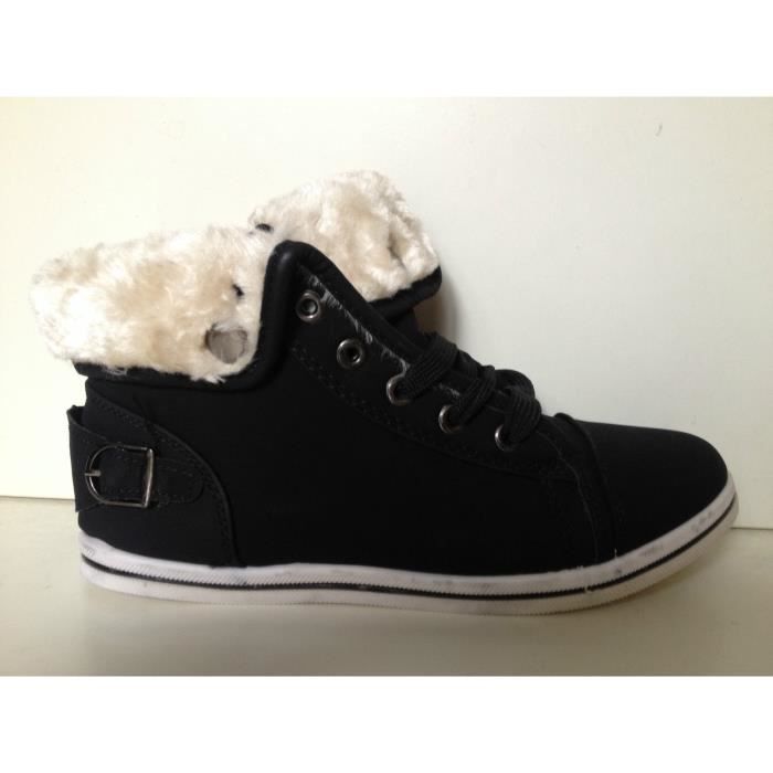 Bottine femme fourrée Basket montantes ZJY-181 ... Noir ...