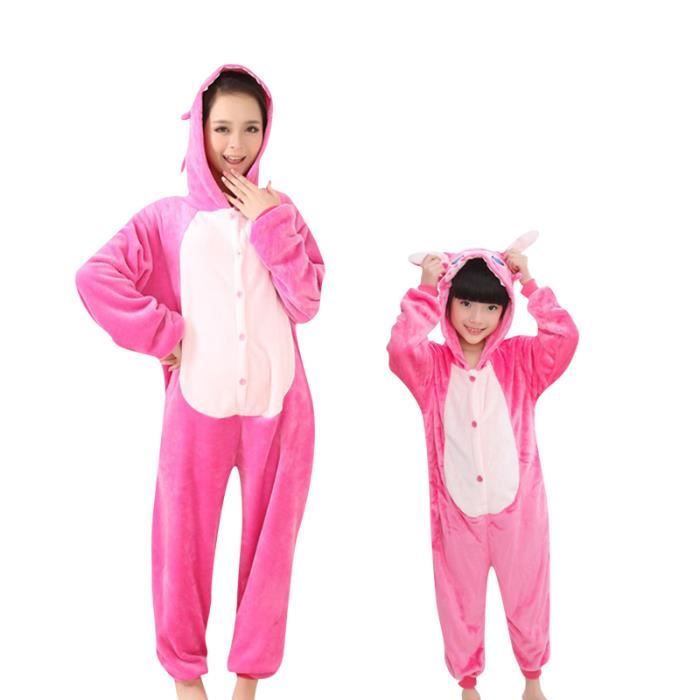 Hiver Pyjama Enfant Fille Garcon Anime Cosplay Stitch Rose Kigurumi Hz Fz007rose L Rose Achat Vente Pyjama Cdiscount