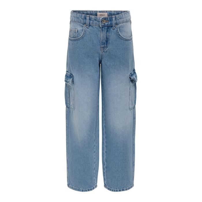 Pantalon cargo fille Only Harmony - light blue denim - 9 ans
