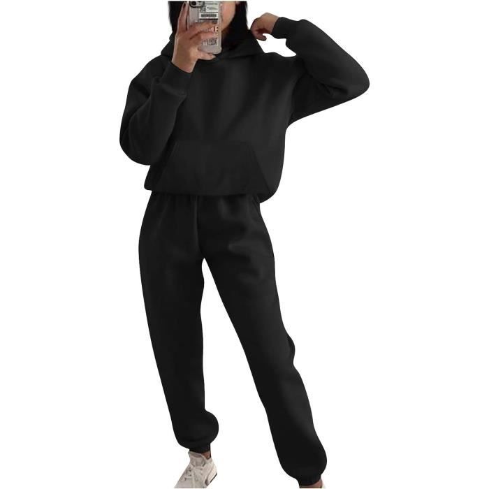 Ensemble Jogging Femme Ample – Haut Et Pantalon Velours, Coupe Large, Style Y2K Confortable