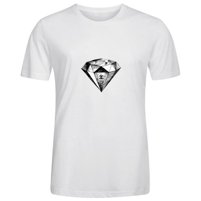 Homme Unique Personnalisé Coton T shirt Chanel Logo1 men's Round neck T shirt Créatif Manches Courtes T-Shirts pour Vêtements Blanc - Cdiscount Prêt-à-Porter