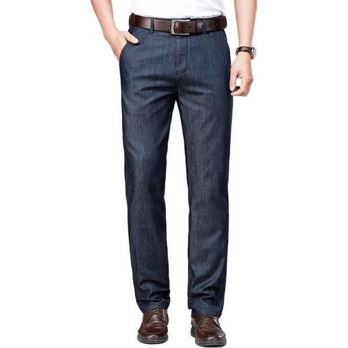 Pantalon en Jeans Homme Stretch INSFITY Coupe Droite Taille