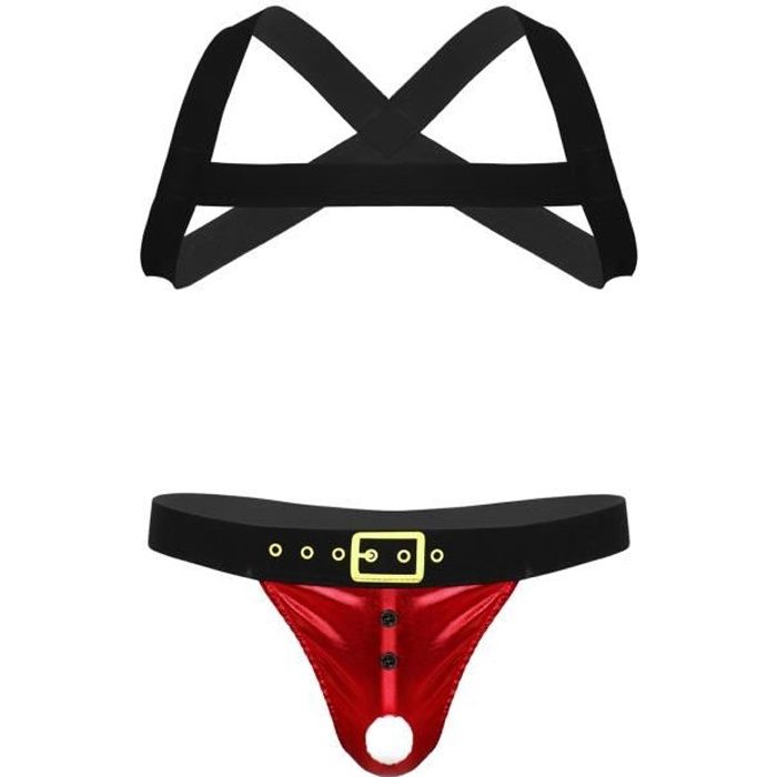 YIZYIF Déguisement Père Noël Homme Sexy Costume de Noël Ensemble