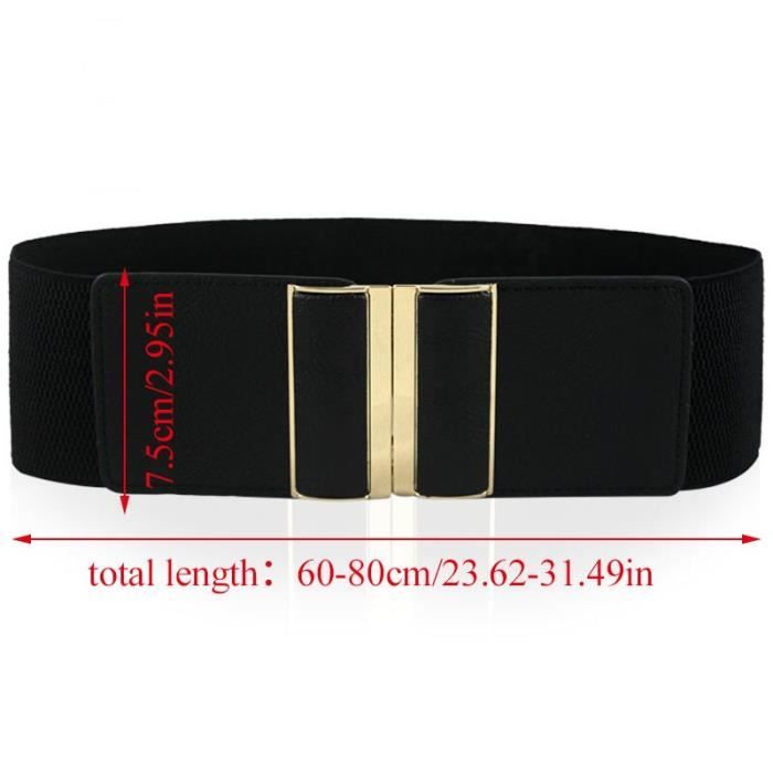 Ceinture Large Effet Cuir Verni Marron Jigsaw - Style Années 70 - Taille M Femme - Fabriqué En France