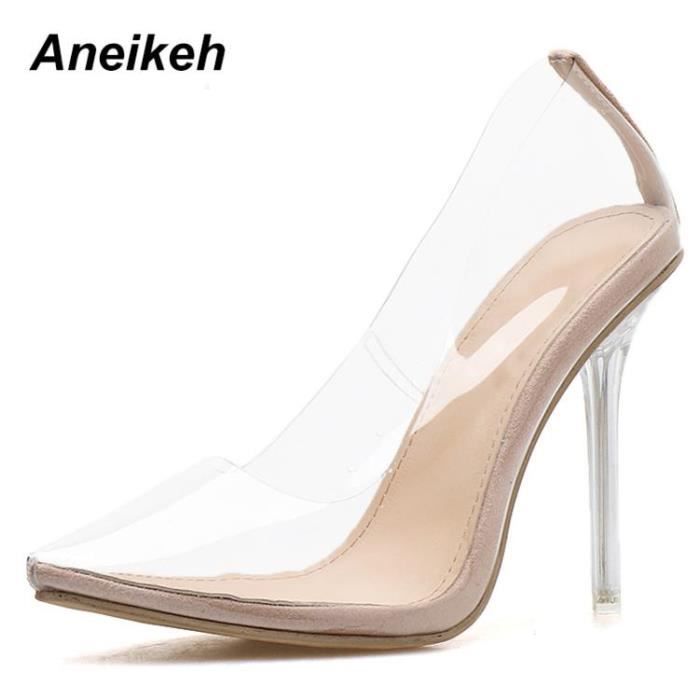 chaussures femme talon transparent