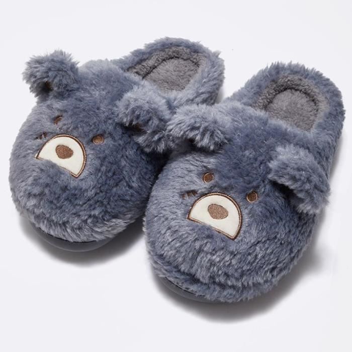 Chaussons Hiver Enfant Fudaolee Peluche Doux Et Chauds - Pantoufles Antidérapantes Garçon Fille Pour Maison Et Extérieur