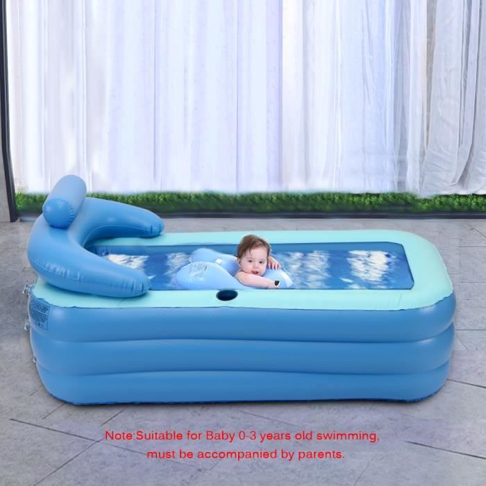 Baignoire Gonflable Spa Pliante - Bébé Adulte - 120*82*48Cm - Bleu