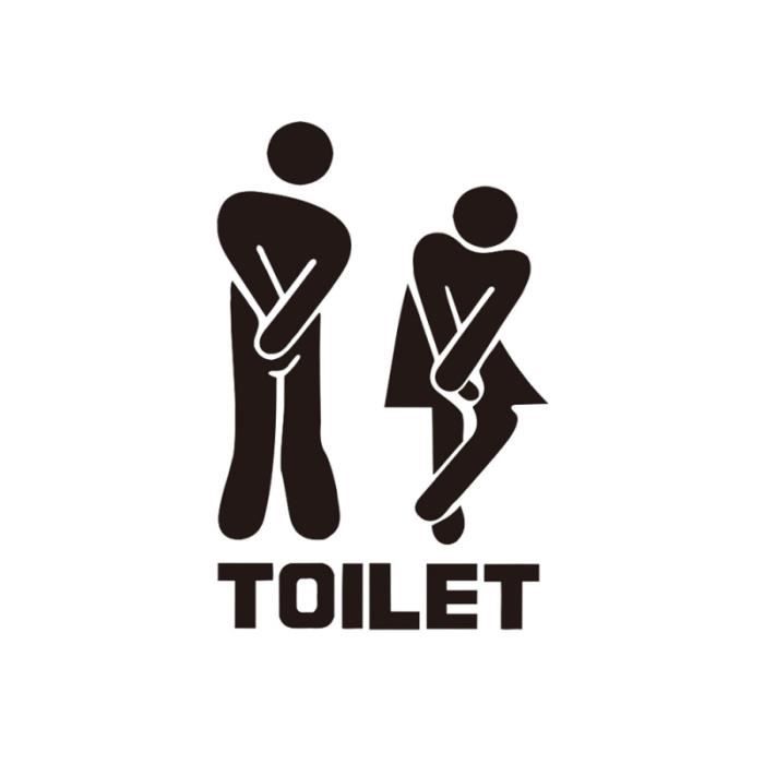 Mignon Dessin Anime Homme Femme Design Toilettes Toilette Wc Autocollant Diy Amovible Signe De Toilette Impermeable Sticker Mural Cdiscount Maison