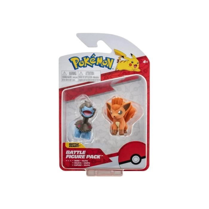 coffret 2 figurines pour pokemon solochi et goupix figurine de combat pour pokemon brune et bleu set jouet garcon 1 carte animaux
