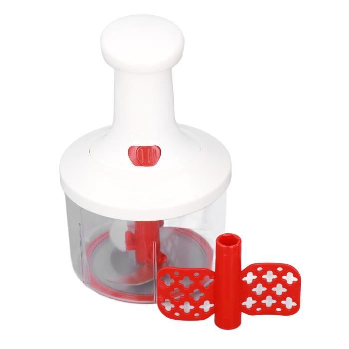 Hachoir Manuel TOATELU - Coupe Légumes, Ail, Oignon, Viande - 300ml - Lame Acier Inox - Design à Cordon