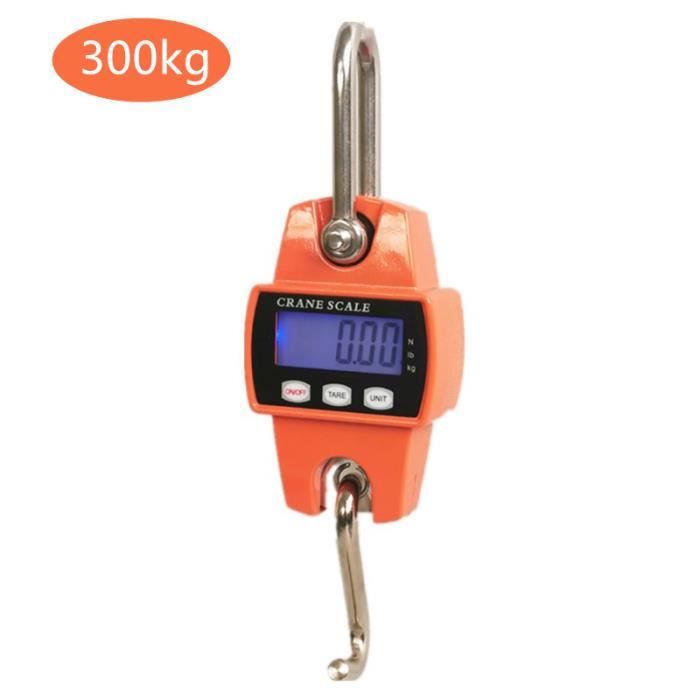 Balance Suspendue Numérique 200 Kg - Précision 50 G - Fonctions Tare Et Zéro - Écran LCD - Orange - Pour Industrie, Pêche, Bricolage - 5