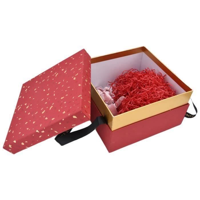 15 Boîtes Cadeaux Noires Avec Couvercle 16x16x5 Cm - Pliables, Ruban Doré, Pour Mariage, Noël