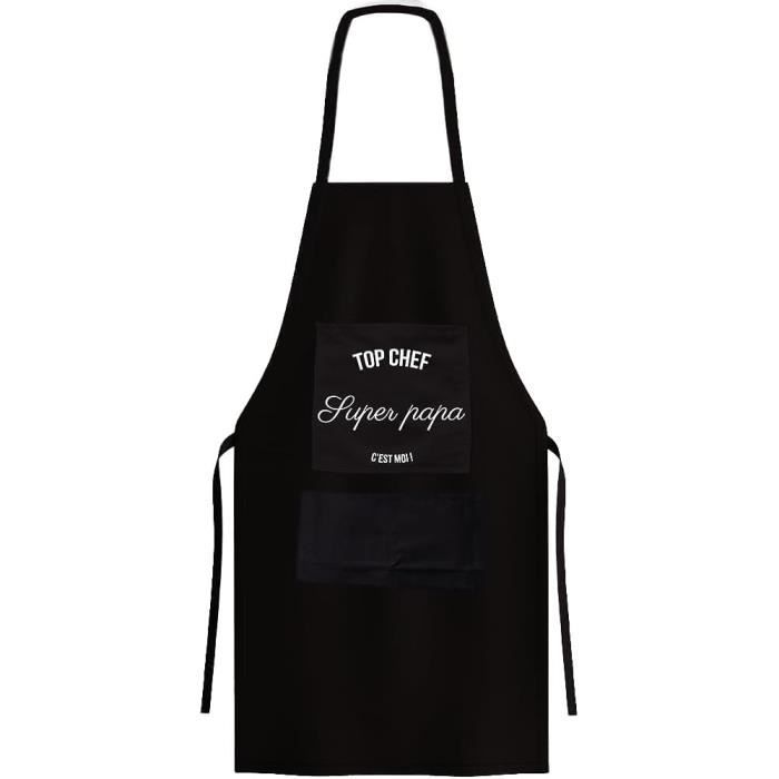 CADEAUX.COM - Tablier Cuisine Homme Noir Taille Unique 100