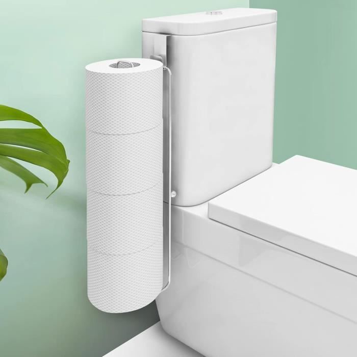 Relaxdays Support de papier-toilette, réserve de 4 rouleaux