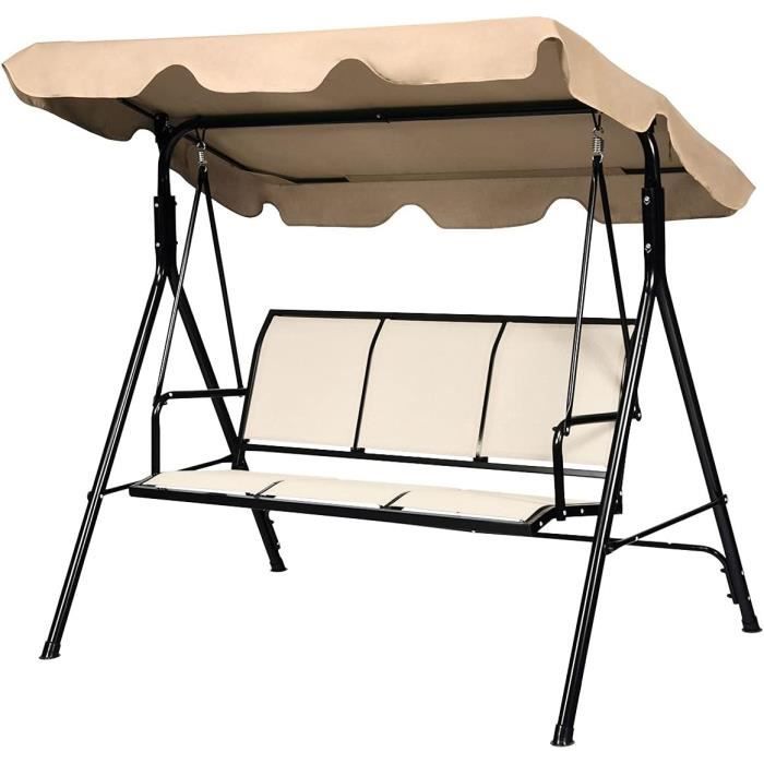 KOMFOTTEU Lot De 2 Chaises Jardin Pliables - Dossier Haut - 150 Kg - Gris - Pour Terrasse, Plage, Camping