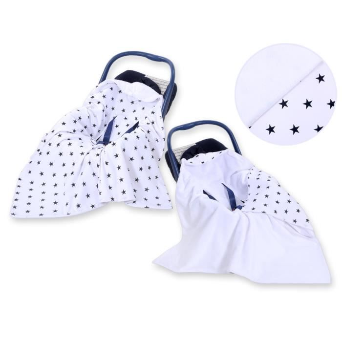 Couverture Bebe Pour Siege Auto Ou Poussette Blanc Etoiles Noires Cdiscount Puericulture Eveil Bebe
