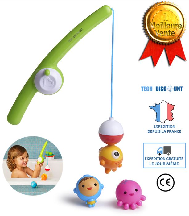 TD® canne a peche enfant magnetique bain canard pour truite jouet 24 mois bebe fille garcon jeu educatif a ligne poisson hameçon