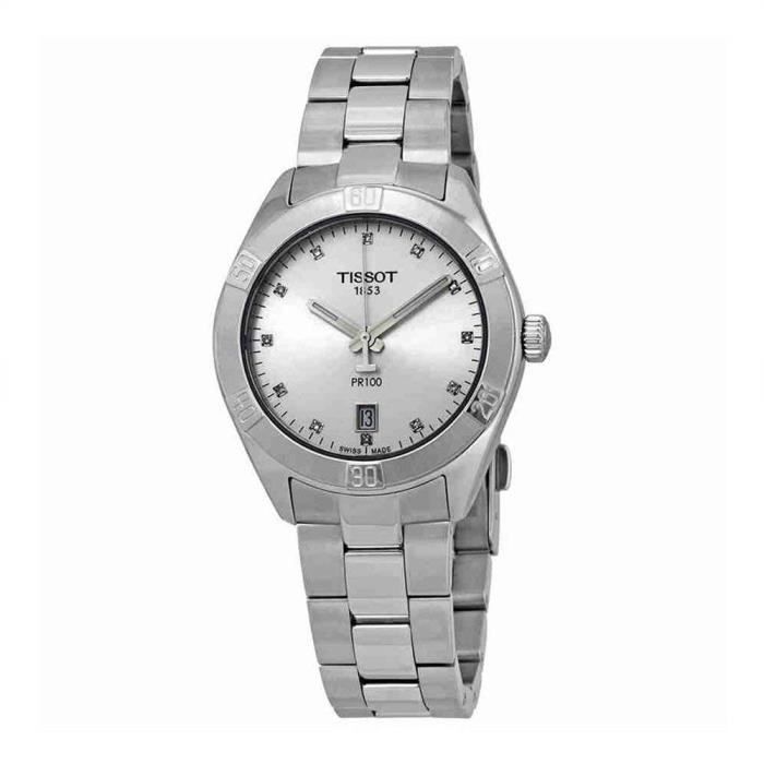 tissot t-classic femme diamant 36mm quartz montre t101.910.11.036.00