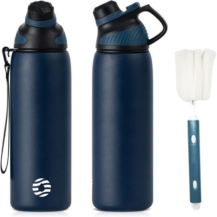 AORIN Bouteille d'eau de sport – 1000 ml Tritan sans BPA et gourde anti-fuite, couvercle à rabat en un clic, enfants, adultes, gym, sport de plein air