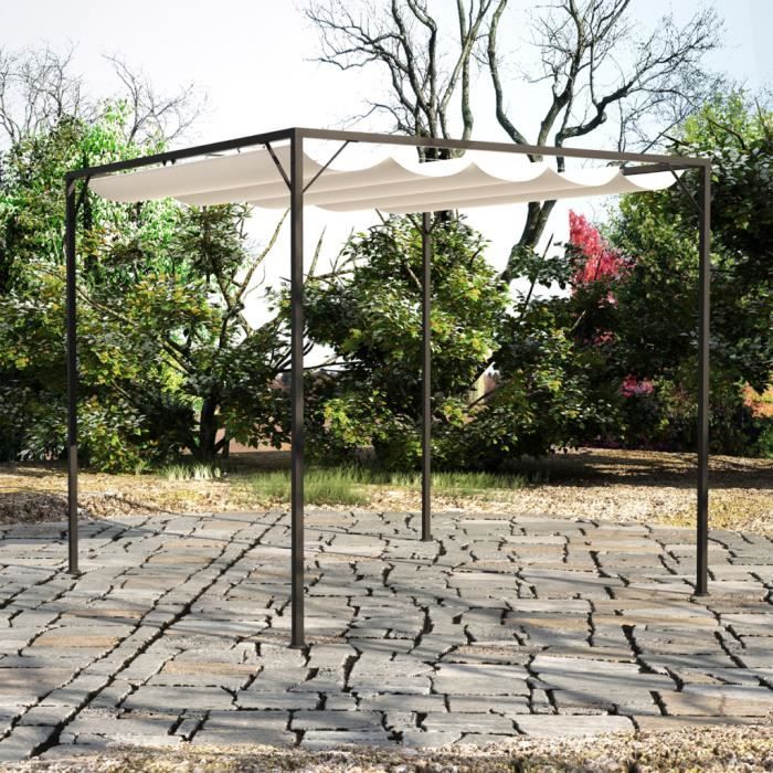vidaXL Chapiteau de jardin 3x3 avec auvent rétractable