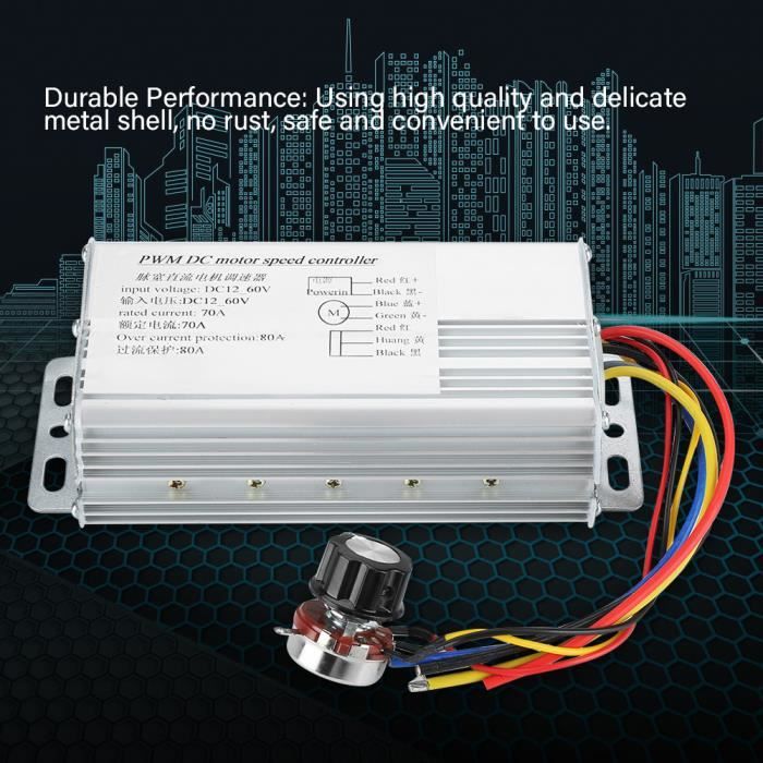 CCM6DS Contrôleur Vitesse Moteur DC 12-50V 30A PWM 1500W – Réglable Avec Interrupteur