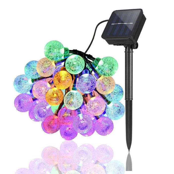 30 led multi couleur boule de cristal globe lampes solaire outdoor string light patio 