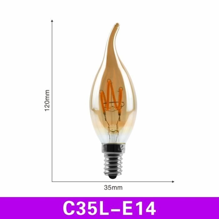 AMPOULE LED,C35L E144W 220VOuiWarm white 2200KAmpoule LED à