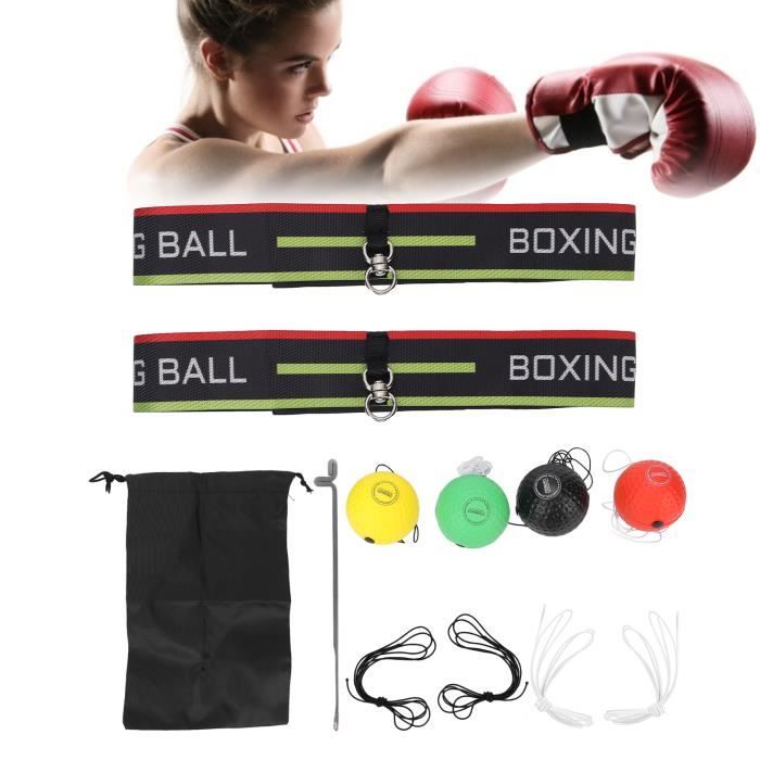 balle réflexe d'entraînement Balle réflexe de boxe pour bandeau réglable  Ensemble de balles réflexes pour l'entraînement RR022