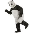 Déguisement panda adulte - Noir - Combinaison, masque, gants et chaussons en fausse fourrure douce-1