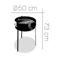 Barbecue au charbon de bois sur pieds avec grille en acier - Diamètre 50 x Hauteur 73 cm-JUANIO-1