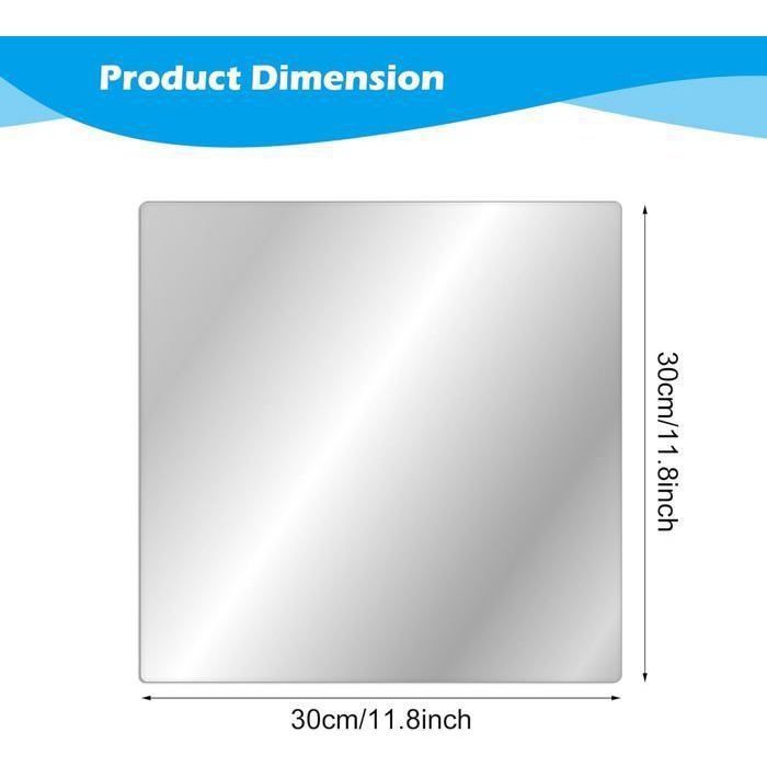 30cm x30cm Miroir Mural Autocollant,4pcs Acrylique Miroir Adhésif Grand