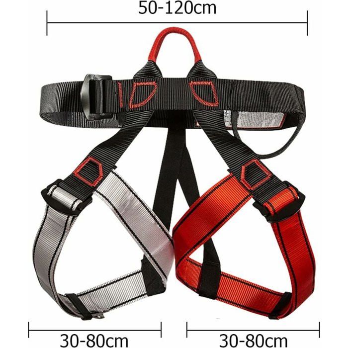Harnais Escalade Réglable Demi-corps - Ceinture Sécurité 300 Kg, Polyester Acier