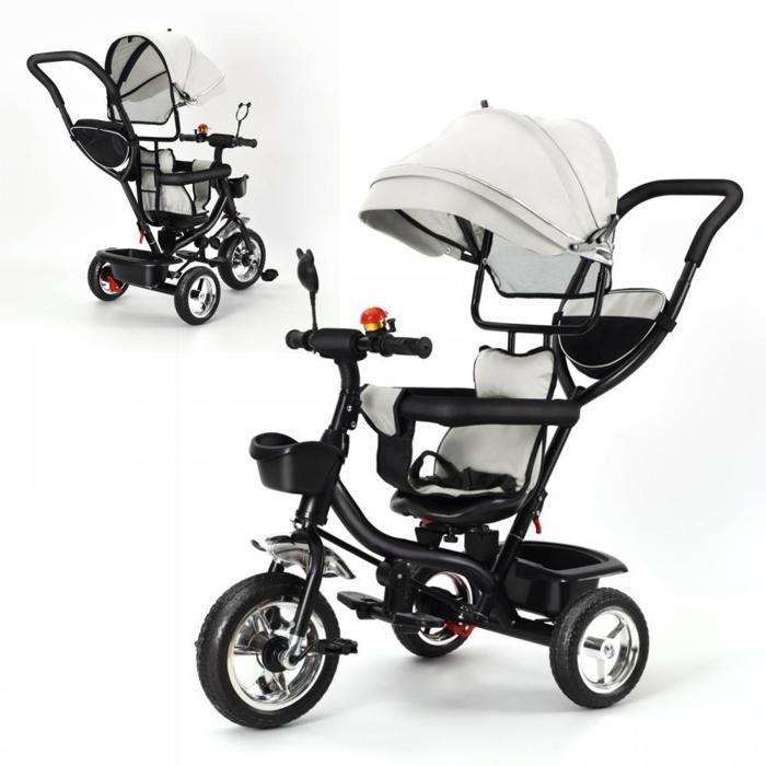 Tricycle Bébé évolutif avec Poignée Parent, 10 Mois-6 Ans, 0-25 kg, Siège Confortable et Réversible, Vélo Bébé, Vert - Jeux - Jouets