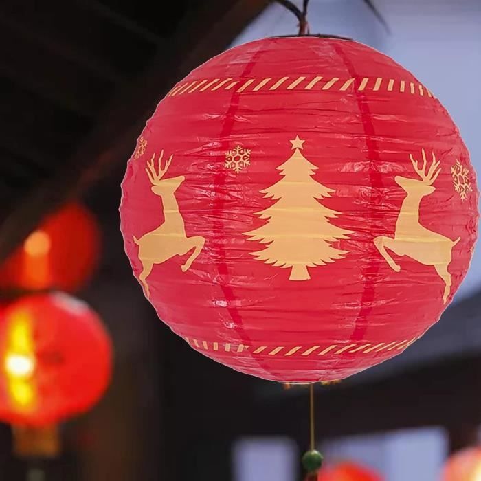 6 Lanternes En Papier De Décoration De Noël, Lanternes En Papier Chinoises  Suspendues Rondes Pour Décorations De Fête En Plei[N1217] - Cdiscount Maison