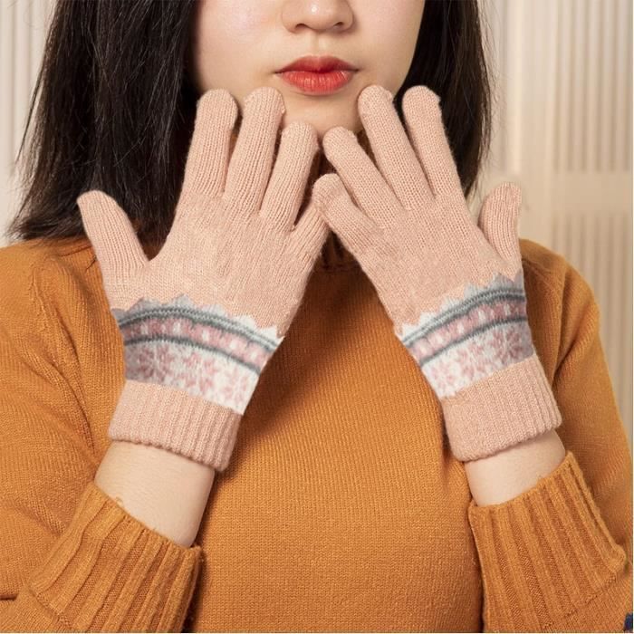 Gants Hiver Chauds Tricotés À Écran Tactile Pour Femmes De Travail