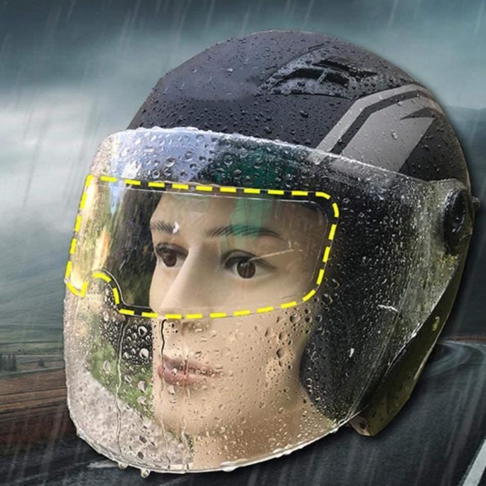HAI Film de visière pour casque 24.5cm lentille de casque de moto Film  anti-buée imperméable à la pluie clair universel NANO
