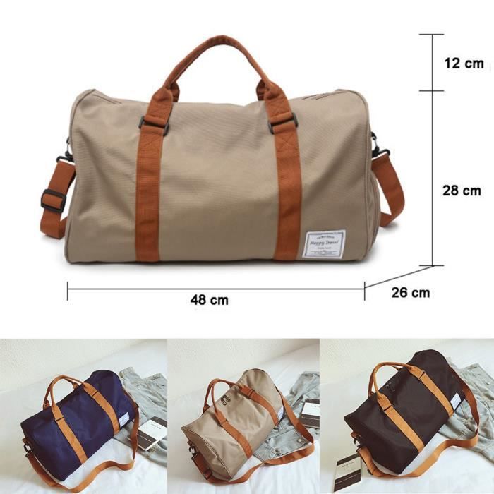 Sac De Sport Personnalisable 48x26x29 Cm - 26L, Compartiment Chaussures, Imperméable, Léger, Kaki
